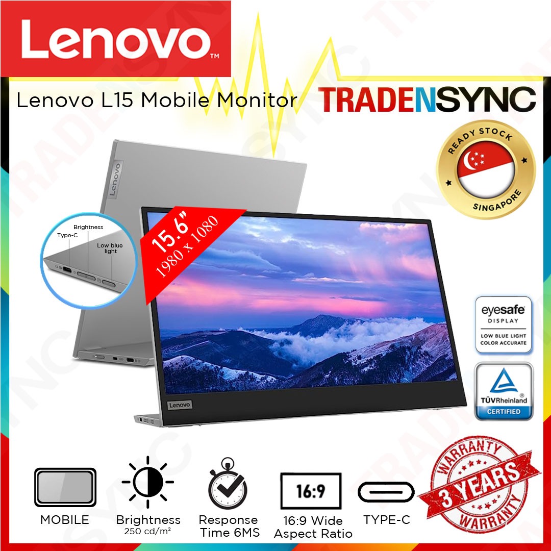 Lenovo 15.6 inch Portable Monitor - L15