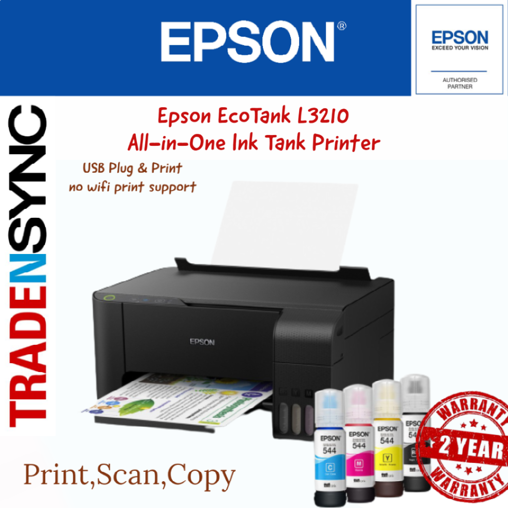 Epson EcoTank L3210 | All-in-One Ink Tank Printer | USB Plug & Print ...