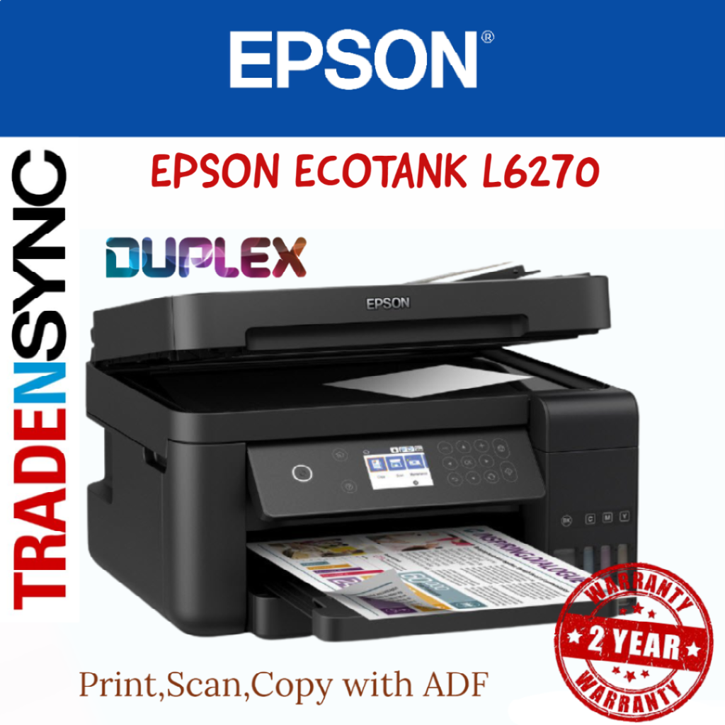 EPSON Duplex Printer ECOTANK L6270 2.4''LCD Display Print up to