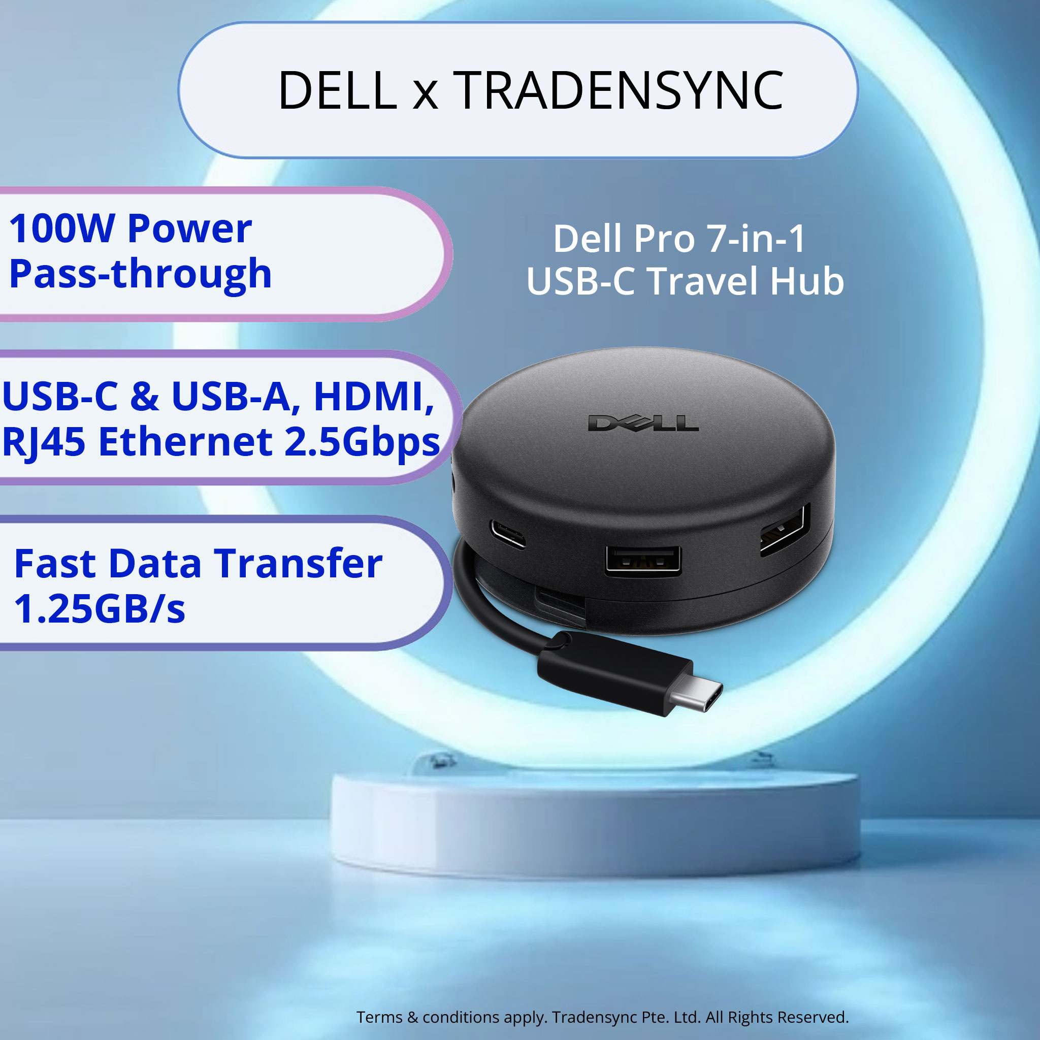 Dell-Pro-7-in-1-USB-C-Travel-Hub---DA326 Dell-Pro-7-in-1-USB-C-Travel-Hub---DA326